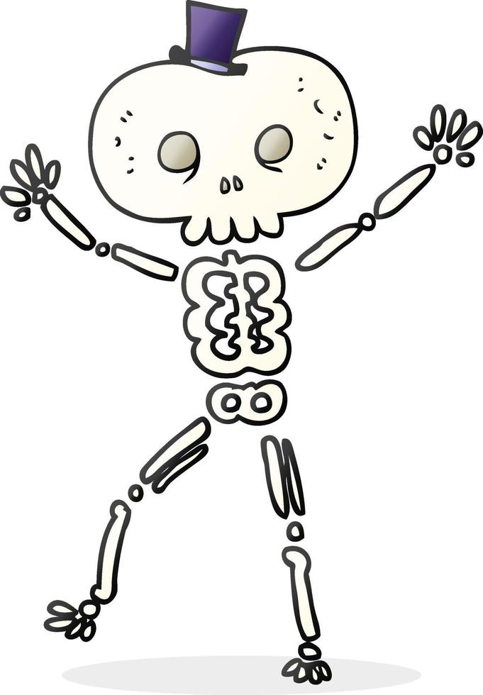 cartoon dancing skeleton vector