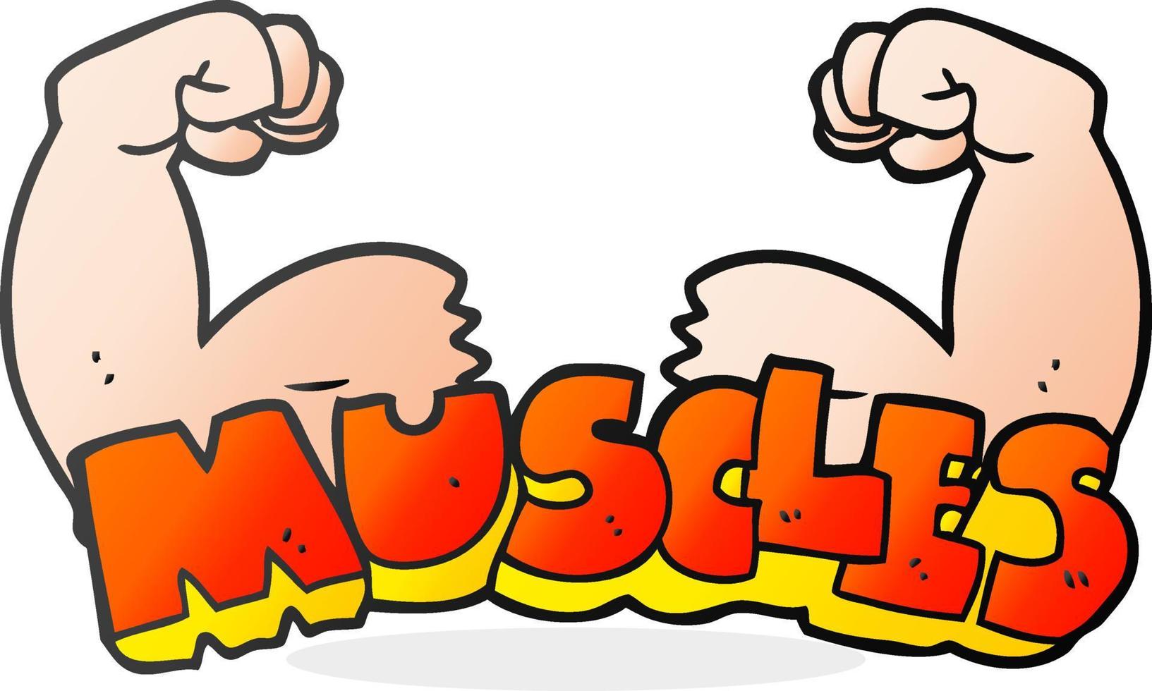 cartoon muscles symbol vector