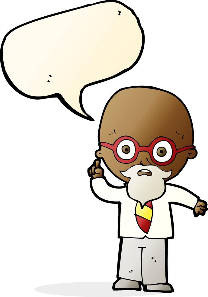 cartoon professor with speech bubble vector