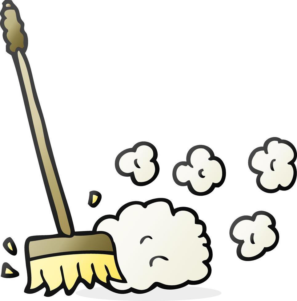 cartoon sweeping brush vector