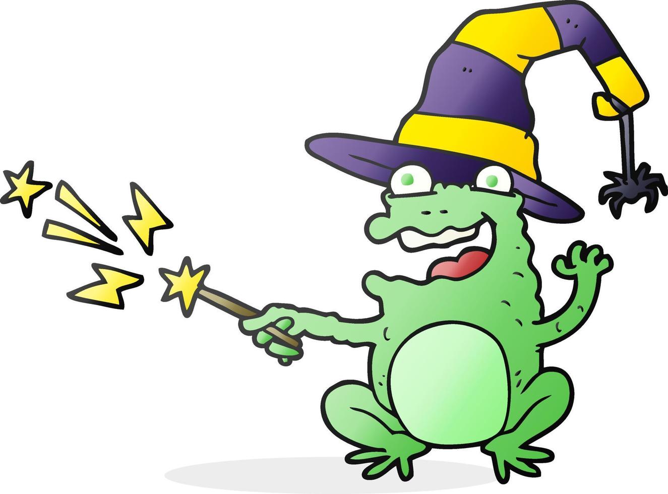 cartoon toad casting spell vector