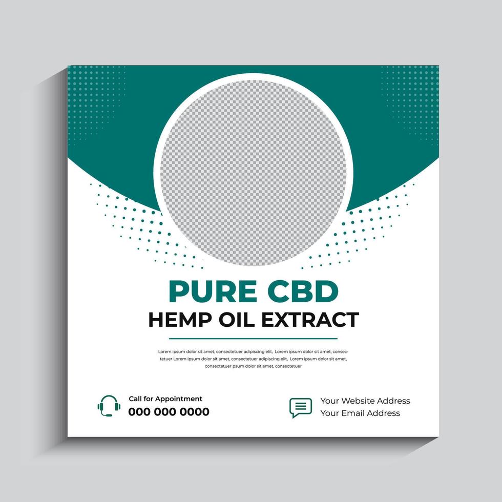 Hemp or CDB Product Social Media Banner Post Template vector