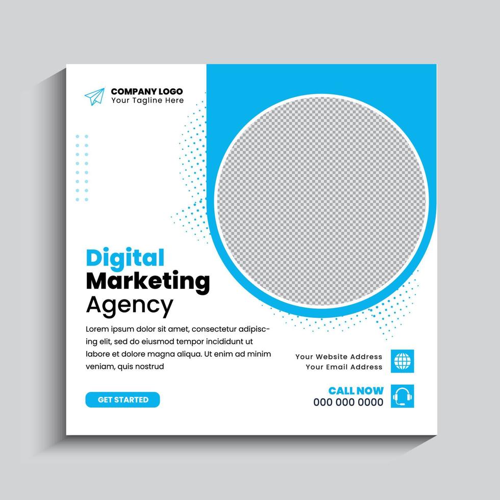 Digital marketing agency and corporate social media post template vector