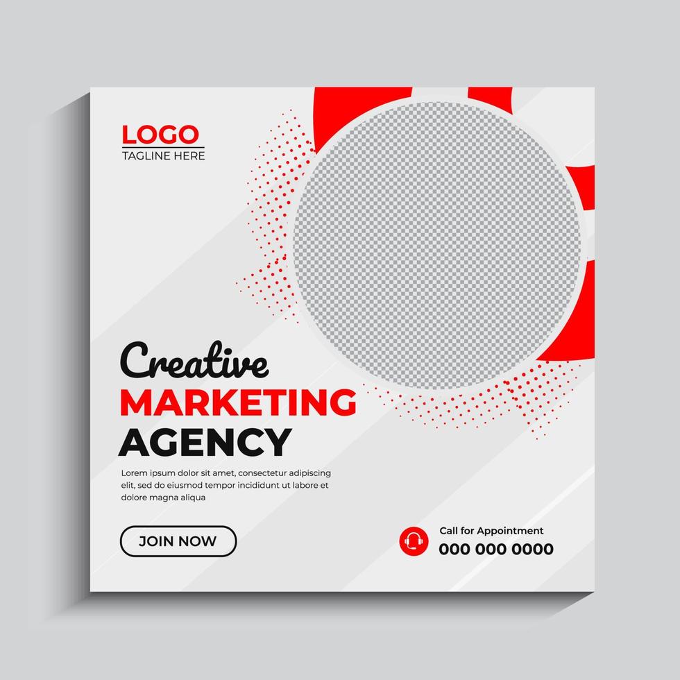 Digital marketing agency and corporate social media post template vector