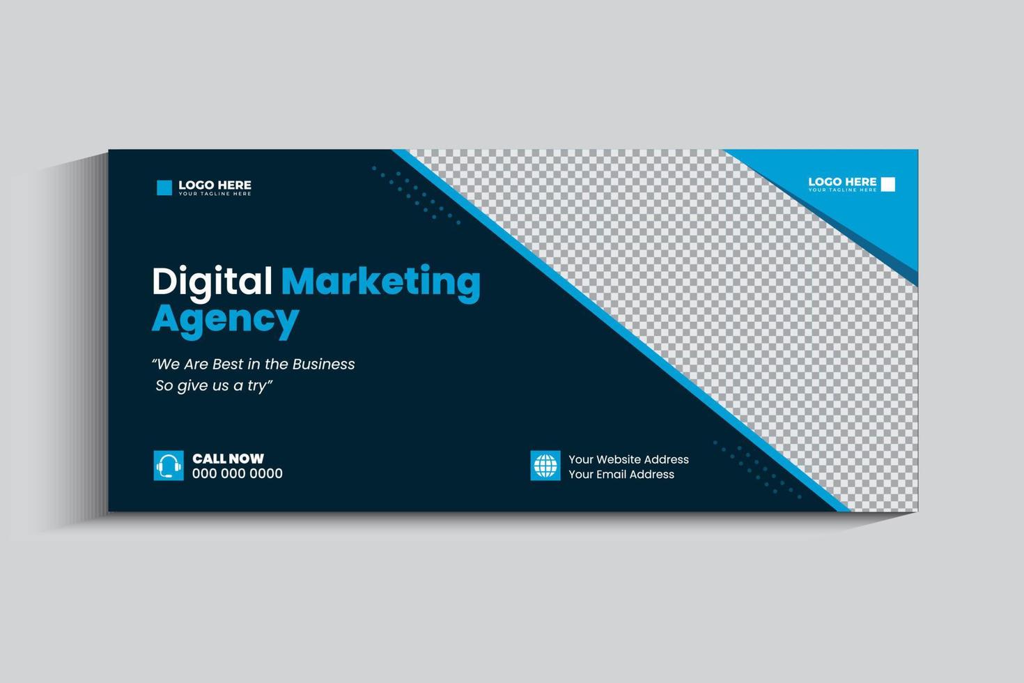 banner de portada de agencia de marketing digital para redes sociales vector