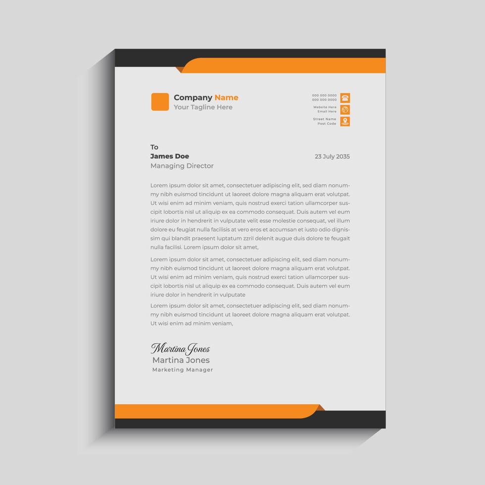 Corporate modern letterhead design template vector