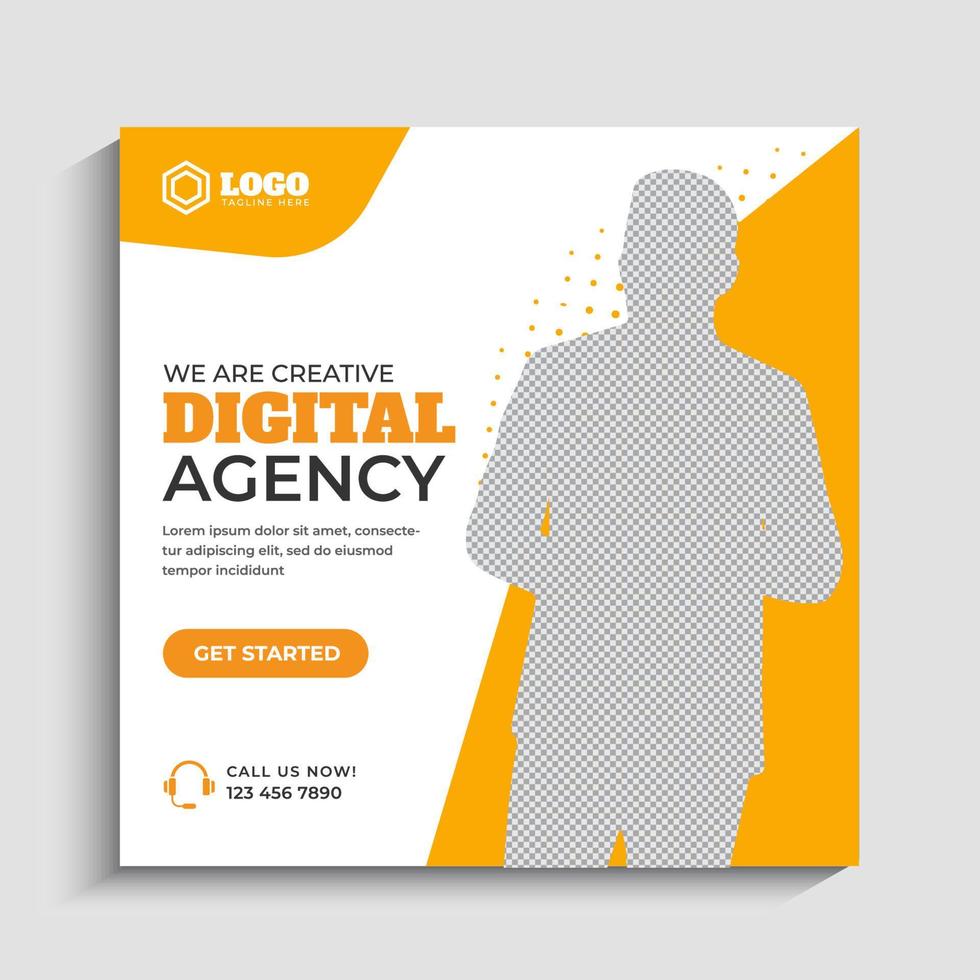 Digital marketing agency and corporate social media post template vector