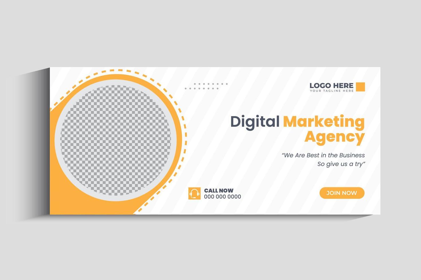 banner de portada de marketing digital para redes sociales vector