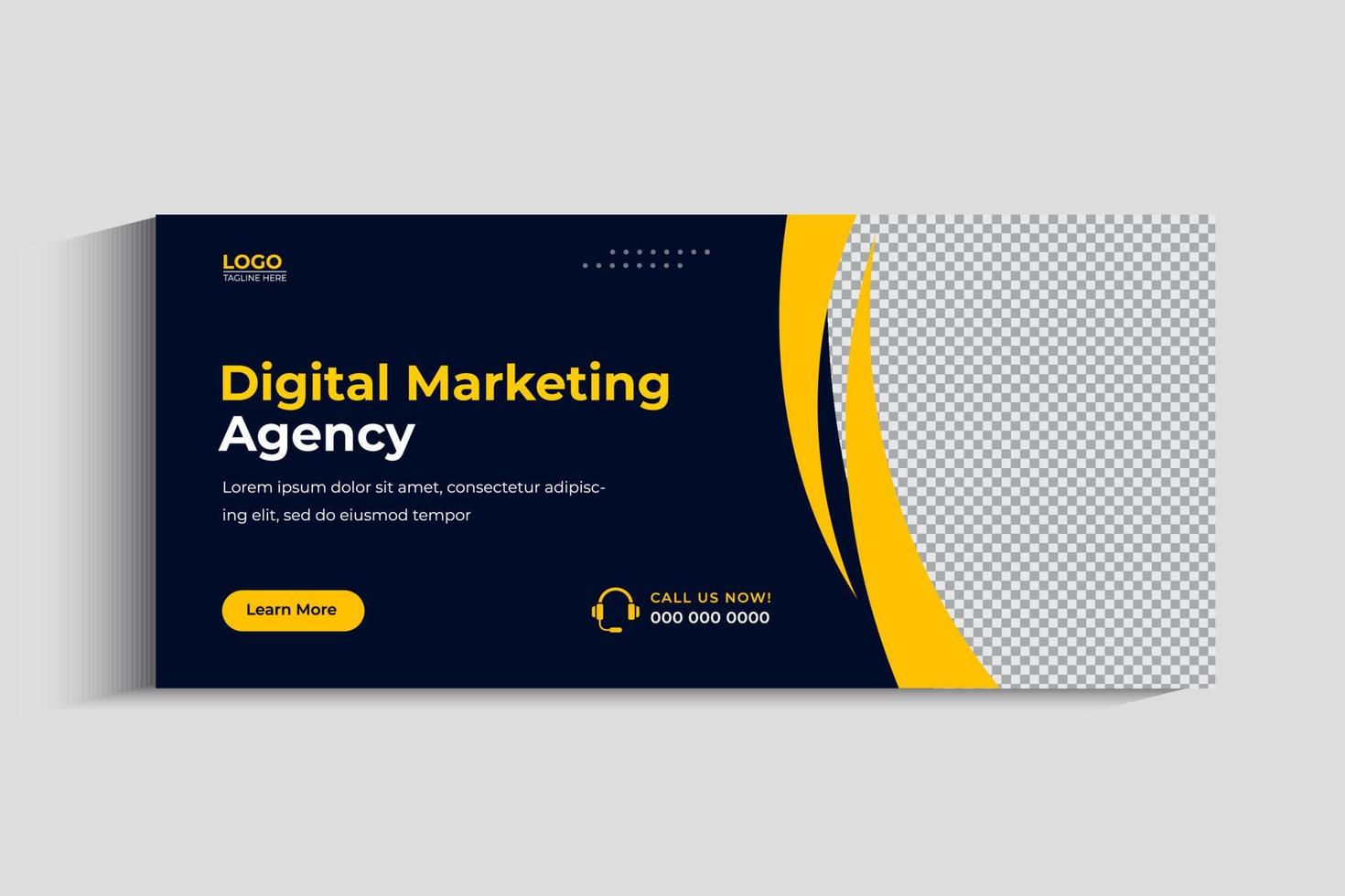 Digital Marketing cover banner for social media vector