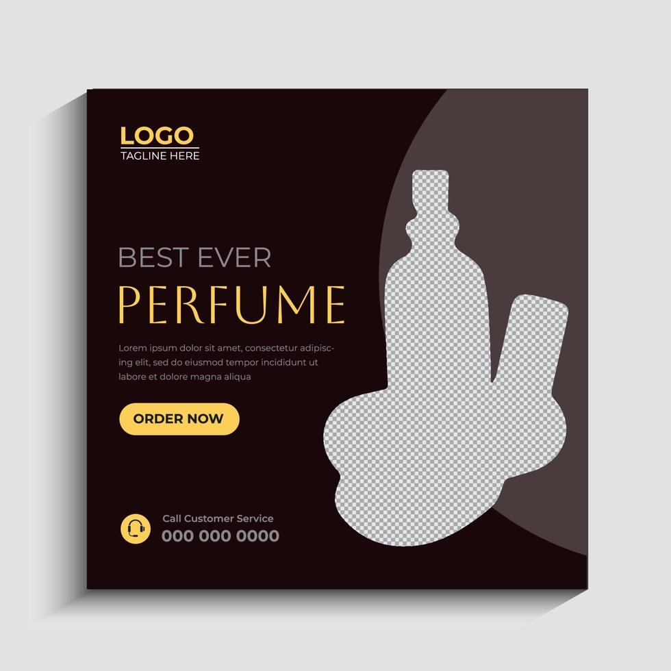 Elegant Perfume or fragrance social media post template vector