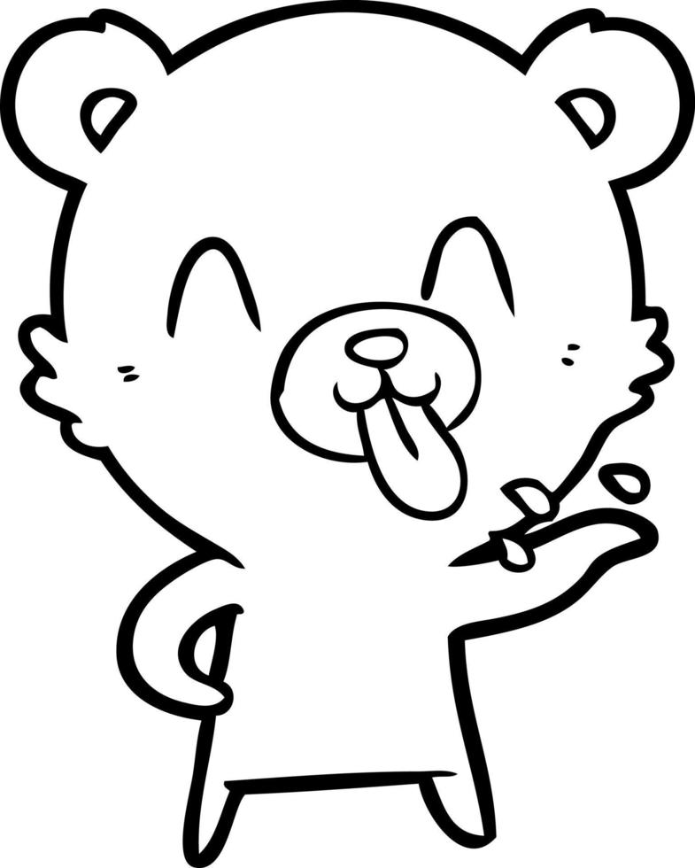 rude cartoon bear vector