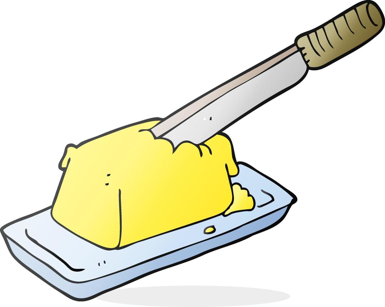 cartoon knife in butter vector