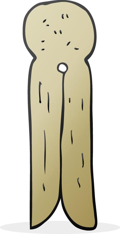 cartoon old style wooden peg vector