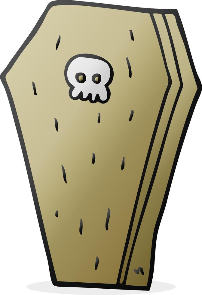 cartoon halloween coffin vector