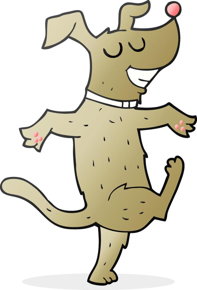 cartoon dancing dog vector