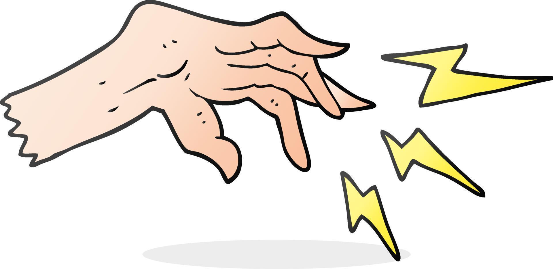 cartoon hand casting spell vector