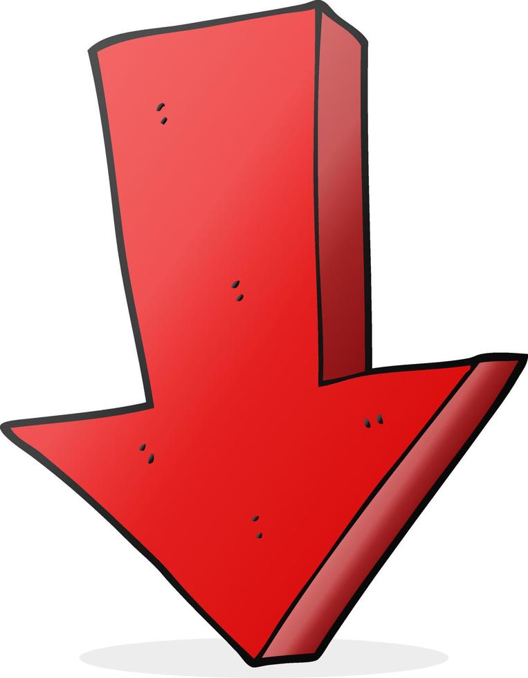 cartoon arrow pointing down vector