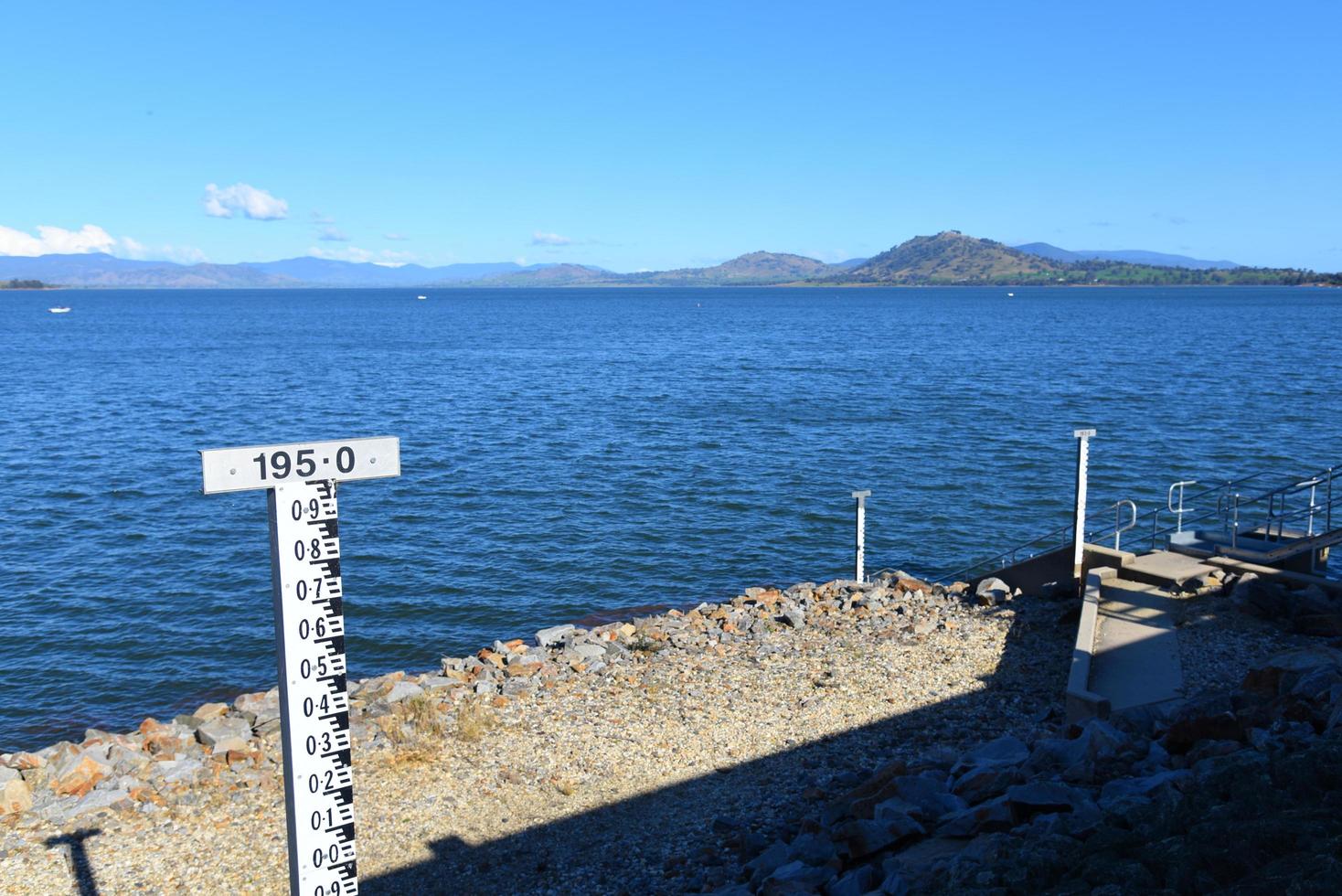 The measurements for water tide at a river. photo