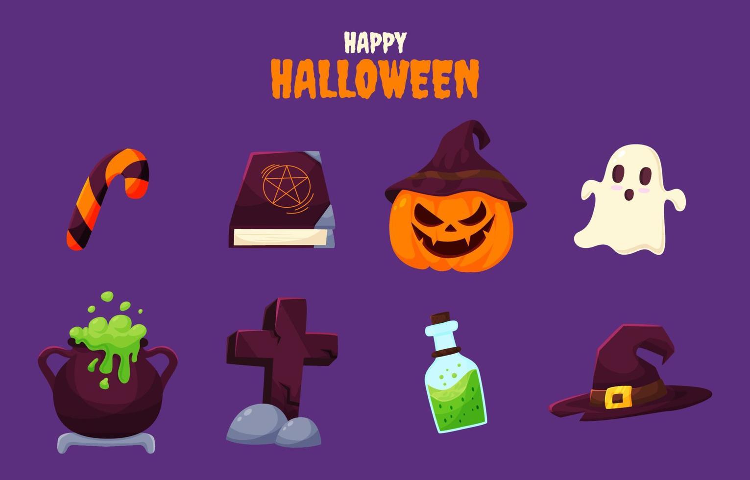 Cartoon Halloween Icon Set vector