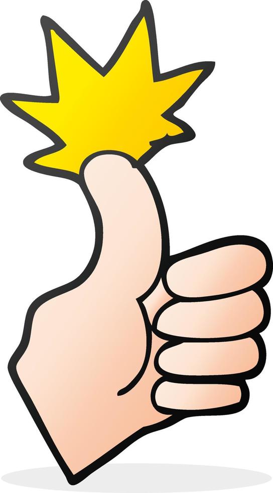 cartoon thumbs up vector