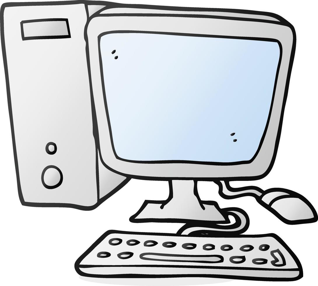 computadora de escritorio de dibujos animados 12297186 Vector en Vecteezy