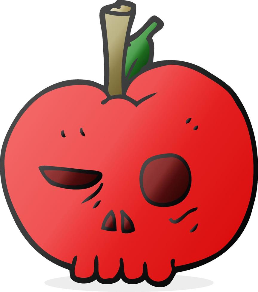 manzana venenosa de dibujos animados vector