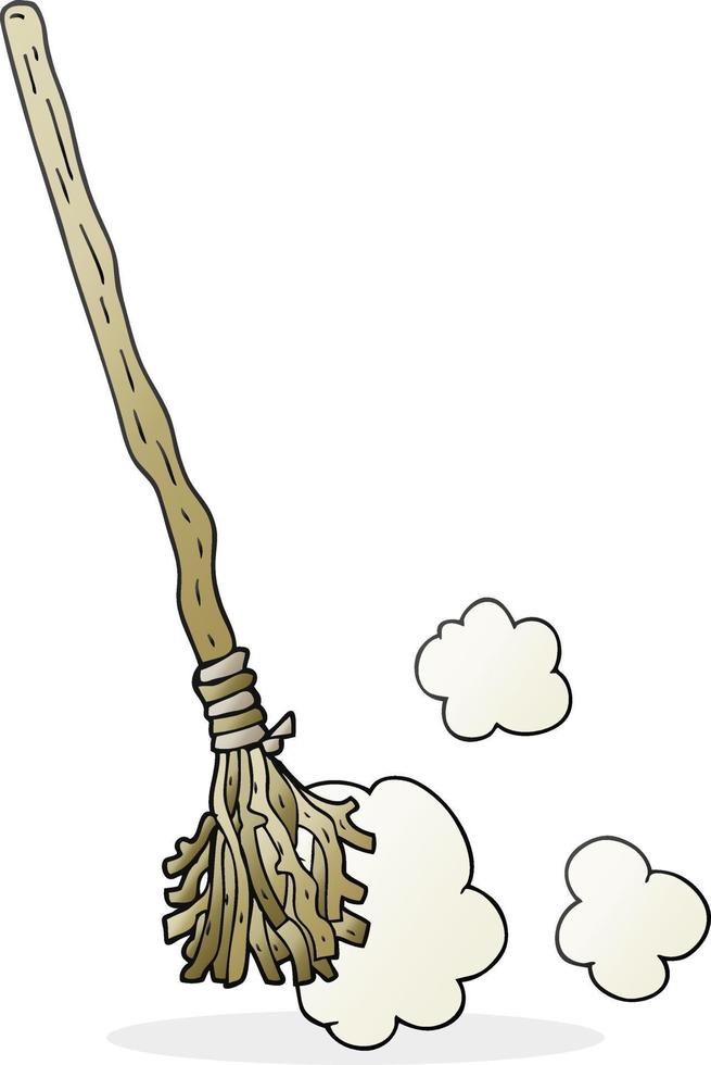 cartoon witch's broom vector