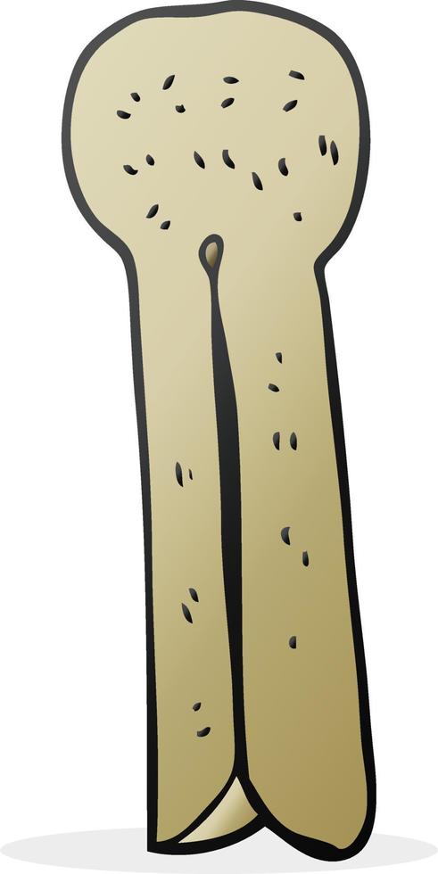 clavija de madera vieja de dibujos animados vector