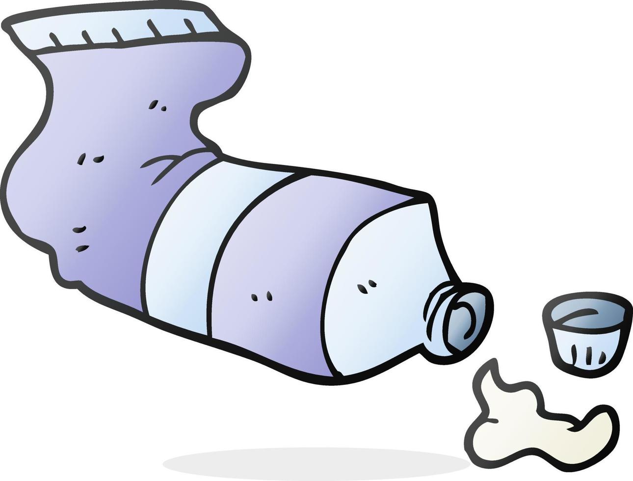 cartoon squeezed tube of toothpaste vector