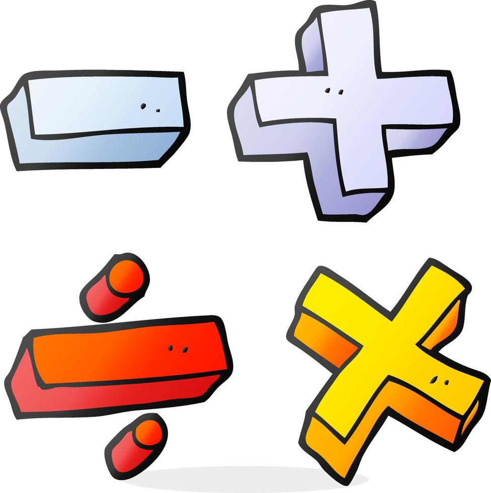 cartoon math symbols vector