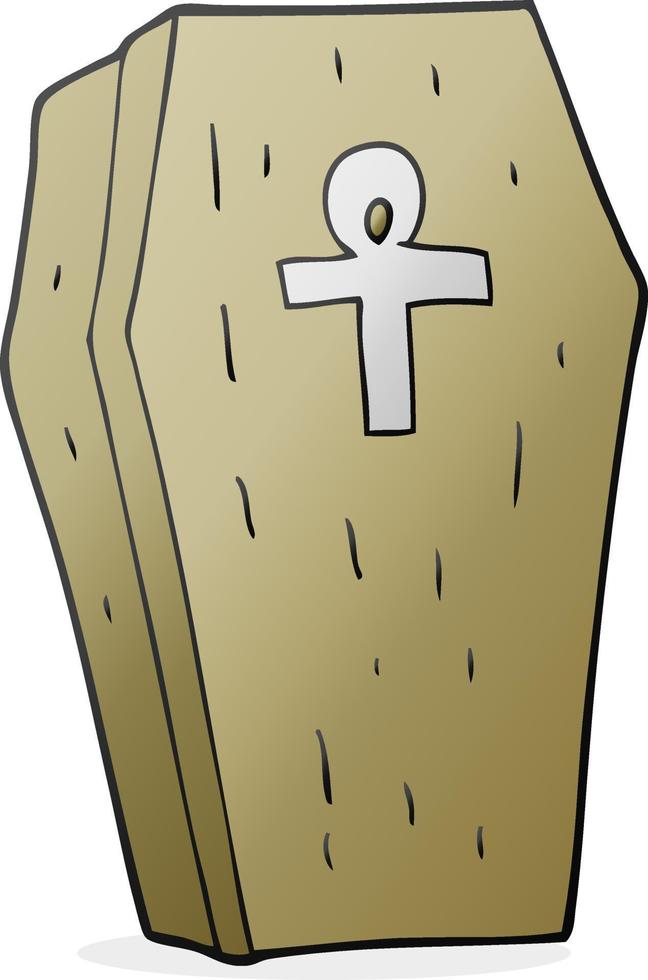 cartoon spooky coffin vector