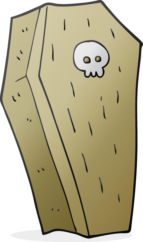 cartoon spooky coffin vector