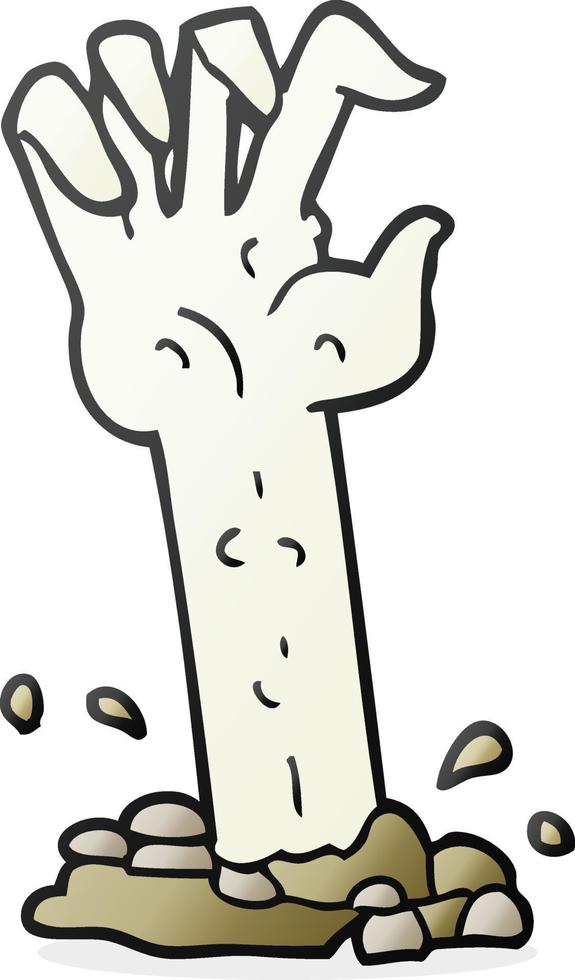 cartoon zombie hand rising from ground vector