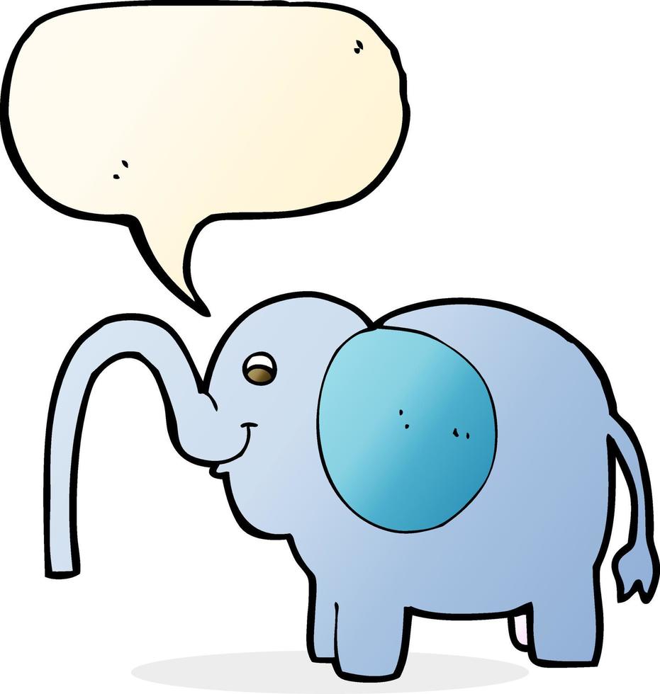 caricatura, elefante, chorros, agua, con, burbuja del discurso vector