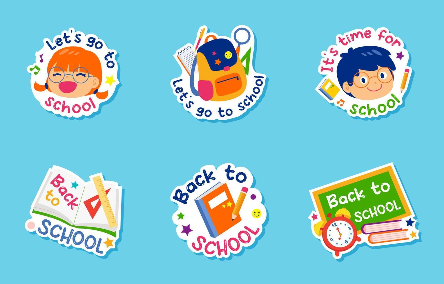 Cute School Activities Set vector