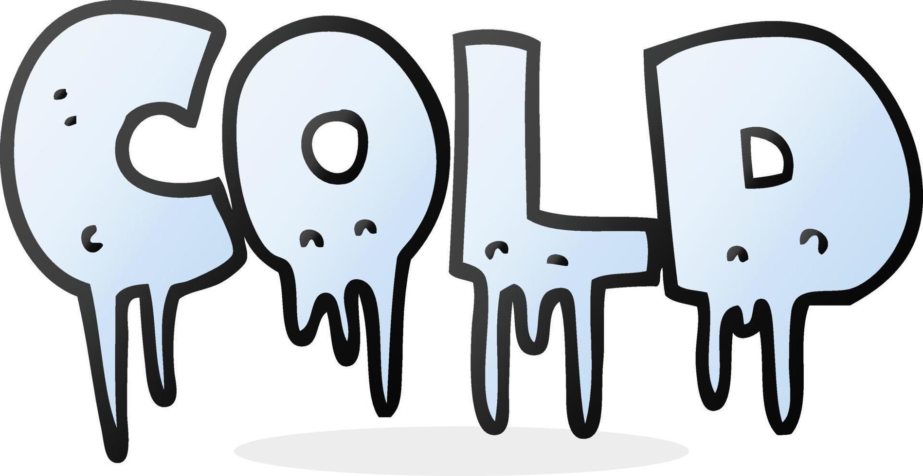 cartoon word cold vector