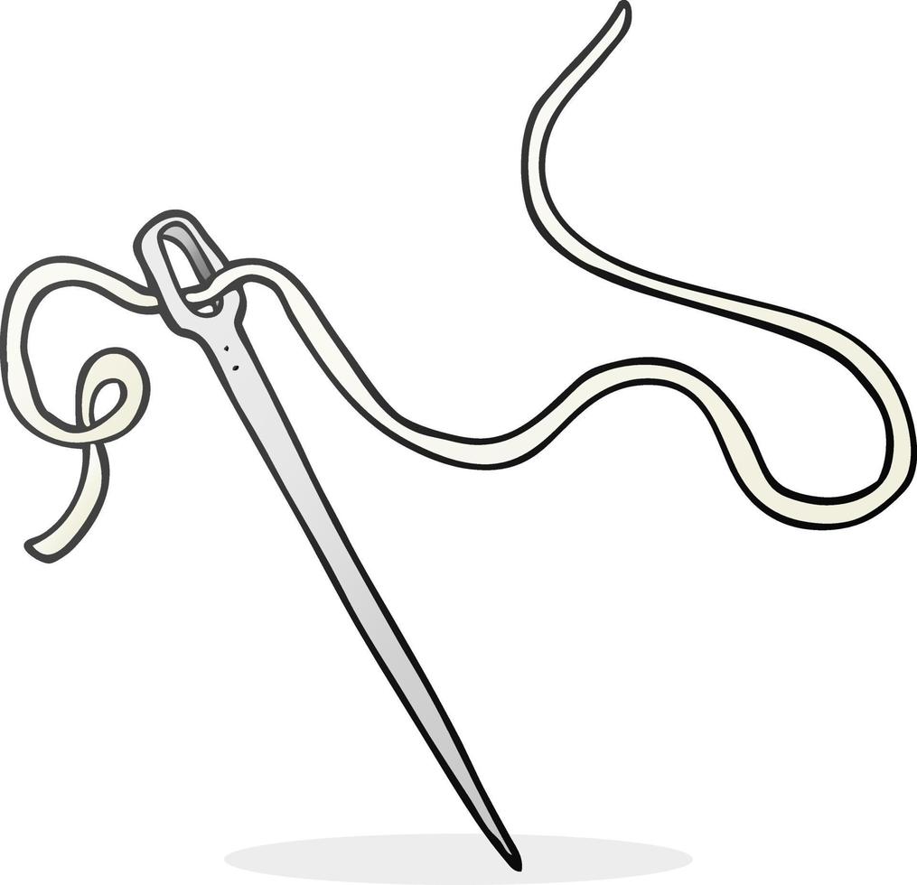 cartoon needle and thread vector