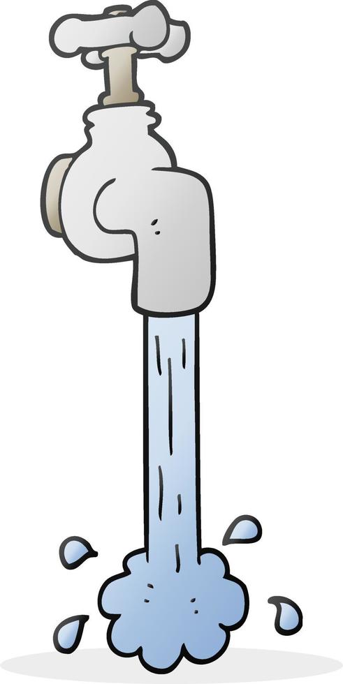 cartoon running faucet vector