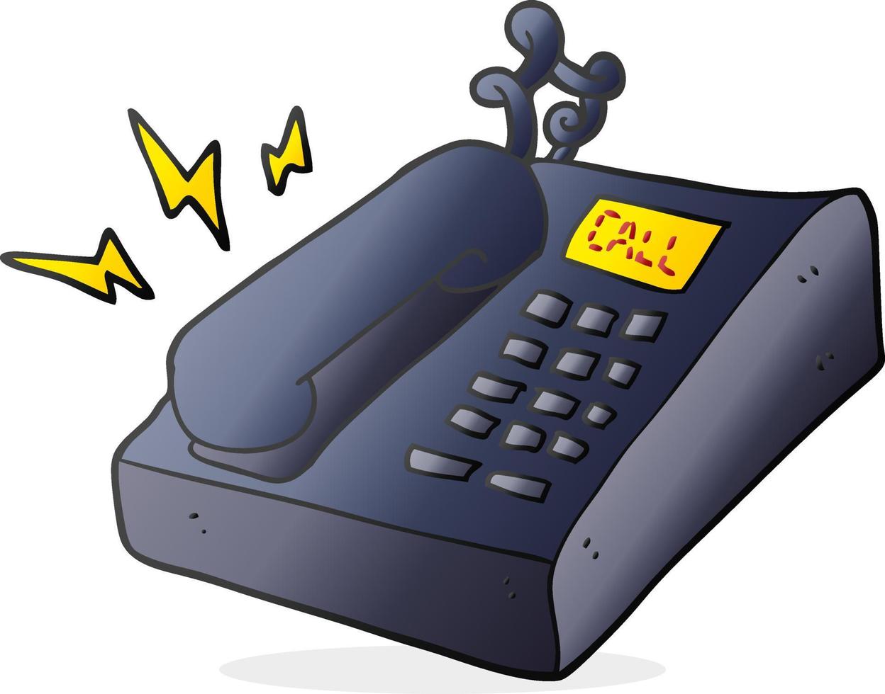 cartoon office telephone vector