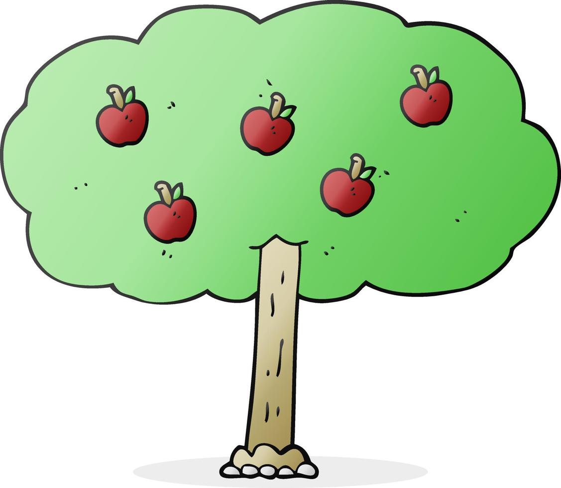 cartoon apple tree vector