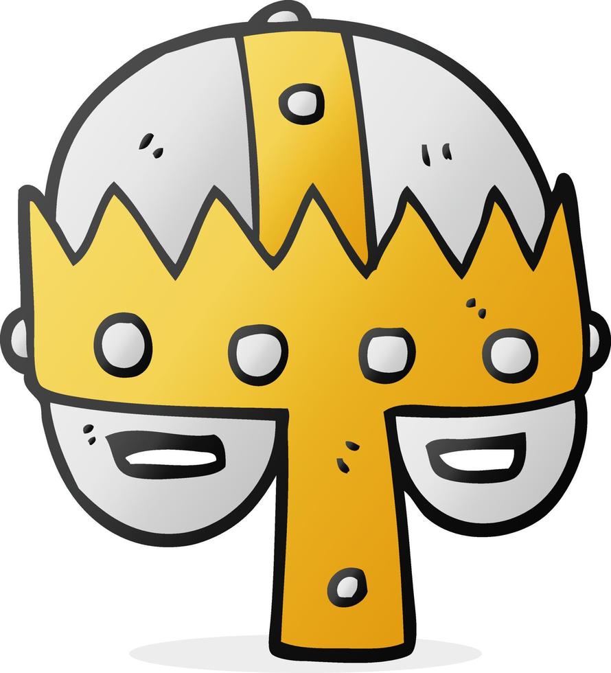 cartoon medieval helmet vector