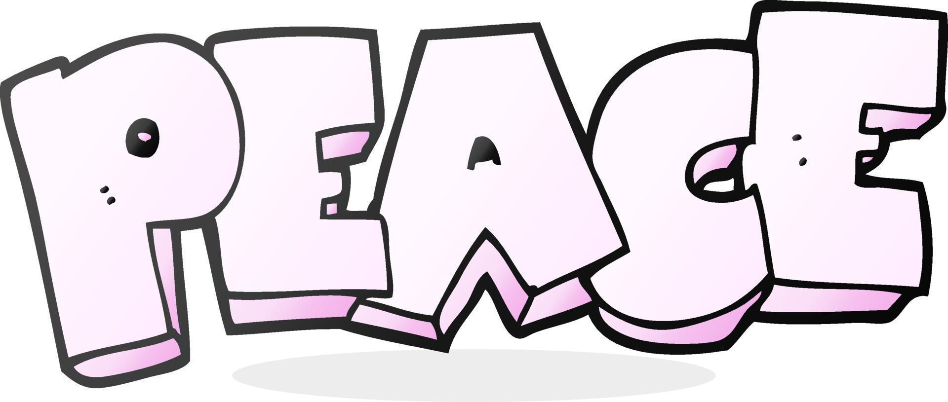 cartoon word peace vector