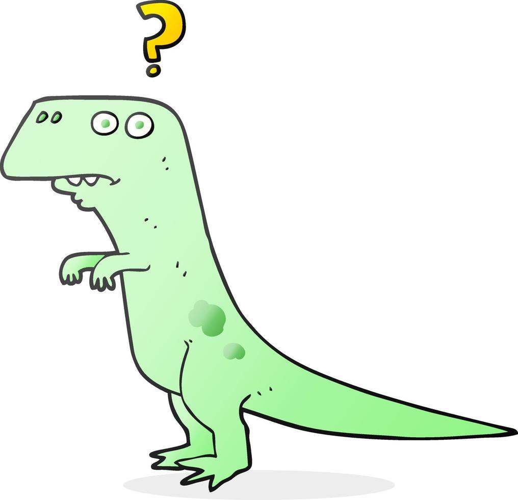 cartoon confused dinosaur vector