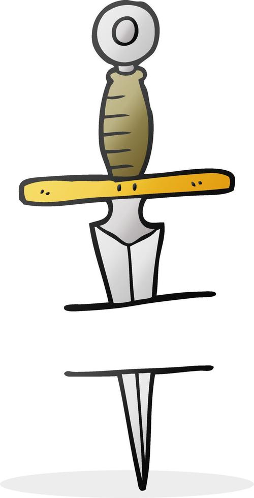 cartoon dagger tattoo symbol vector