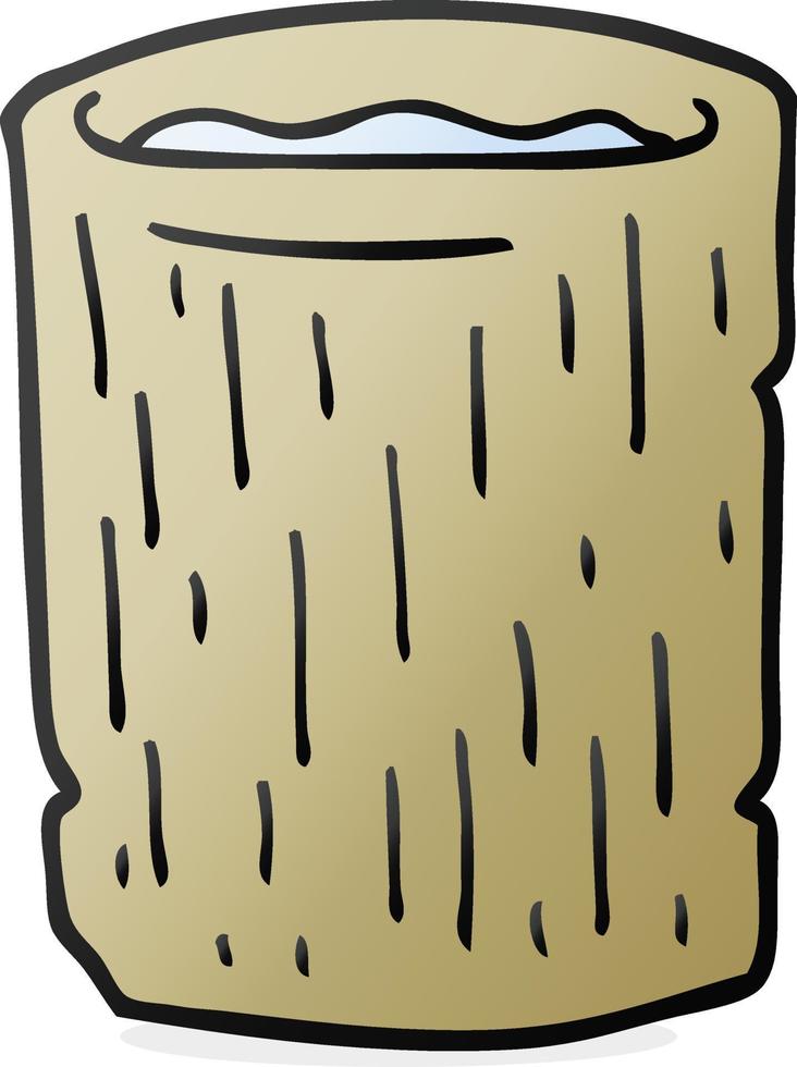 cartoon wooden cup with water vector