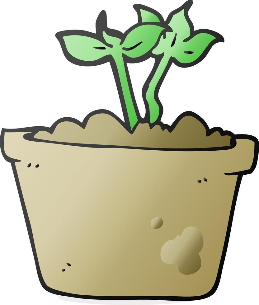 cartoon sprouting plant vector