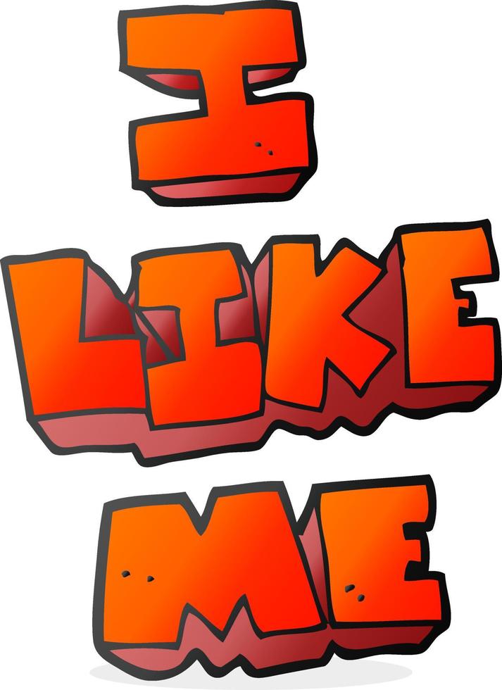 cartoon i like me symbol vector