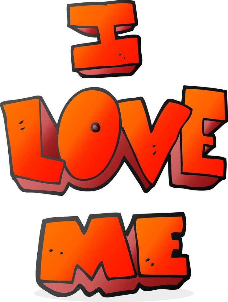 i love me cartoon symbol vector