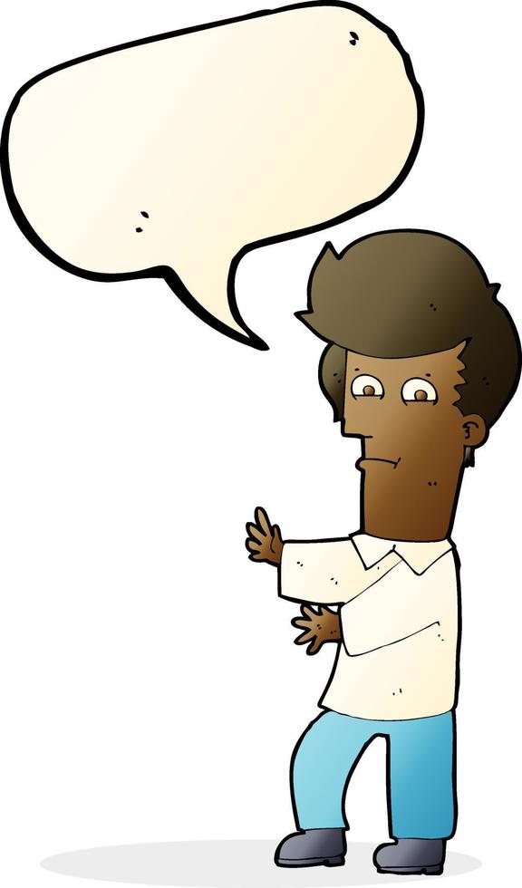 cartoon man gesturing wildly with speech bubble vector