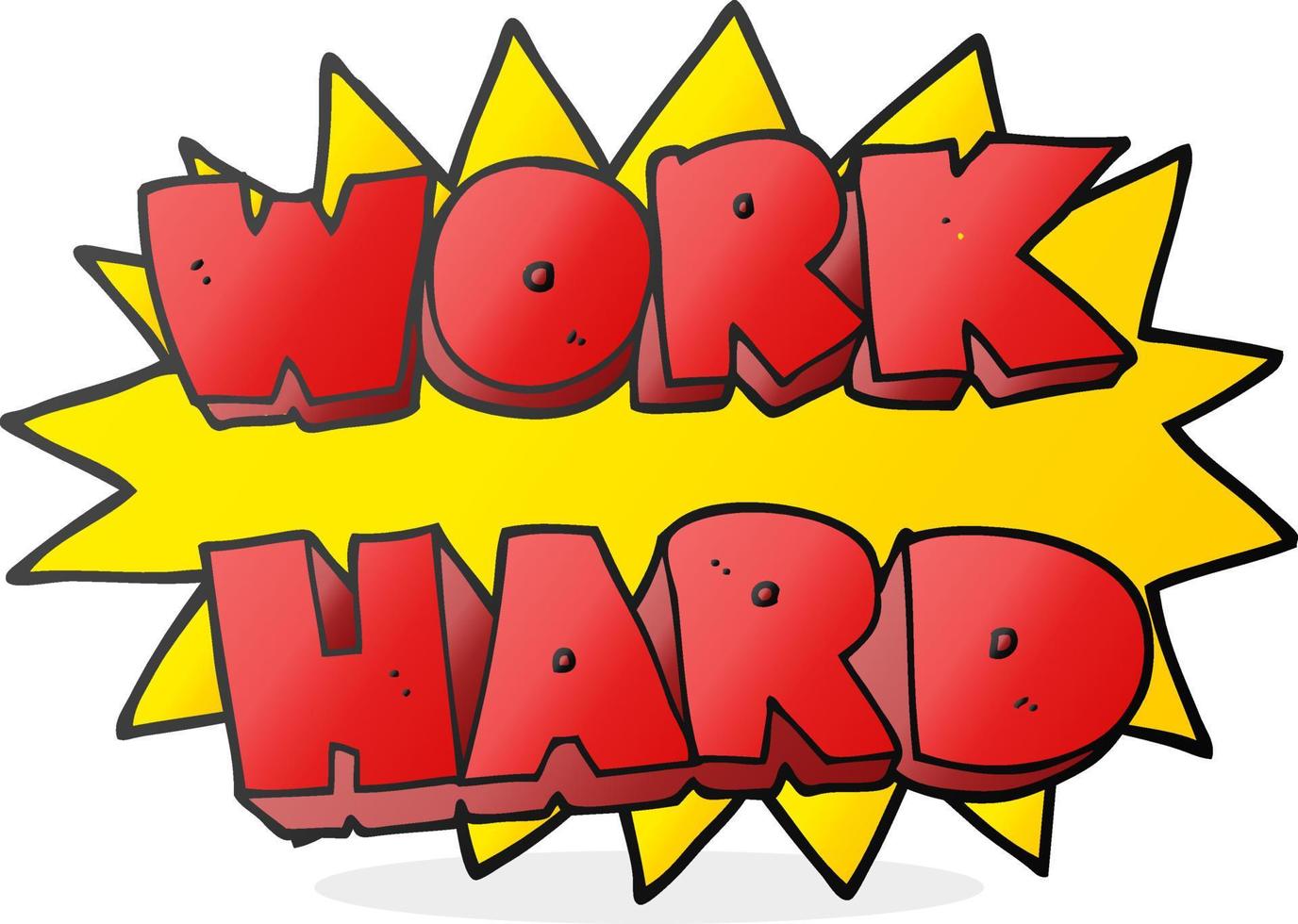 cartoon work hard symbol vector